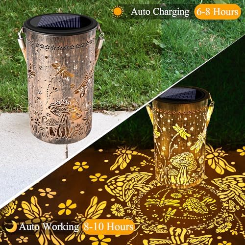 Toodour Solar Lantern Outdoor, Garden Gift for Mom Grandma Women Waterproof - Image 4