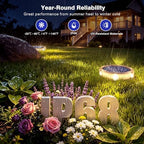 YiLaie Solar Ground Lights Outdoor IP68 Waterproof, Warm White 8 Pack - Image 2