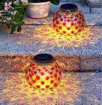 LED Solar Glass Ball Light, Waterproof LED Glass Pink Polka Dot Mason Jar Lamp for Garden, Walkway, Pathway, Yard Décor Solar Outdoor Solar Hanging Decorative Lights - Image 6