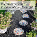 Colorful Garden Stepping Stones for The Lawn, Decorative Stepping Stones with Animal and Plant, Funny Dragonfly Garden Decor, Round Butterfly Garden Stones(A) - Image 6