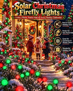 OZS 6Pack Total 48LED Solar Garden Lights Christmas Fairy Outdoor - Solar Firefly Lights Fairy Outdoor, Sway by Wind, Waterproof for Pathway Patio Yard Christmas Decorations(Red&Green) - Image 3
