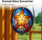 Stained Glass Window Hanging，Star 11.8in Sun Catchers Indoor Window, Home Decor Inside and Outside the Cottage, Gifts for Women - Image 2