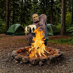 Bella Haus Bigfoot Garden Statue | Sasquatch Enjoying Morning Coffee | Whimsical Bigfoot Cabin Décor for Yard Patio Office or Home | Mythical Coffee-Loving Sasquatch Figurine | Hand-Painted Resin - Image 2