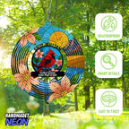 Personalized Wind Spinner Cardinal Couple Custom Memorial Year Name Flower Metal Sublimation Ornament Twirler Laser 3D Art Patio Porch Lawn Outdoor Garden Yard Decor - Image 6