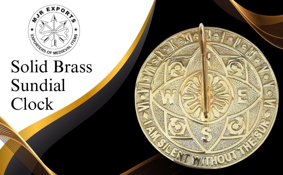 Solid Brass Garden Sundial Clock with Polished Finish & Velvet Storage Case | Decorative Outdoor Sundial for Garden, Patio & Yard | Vintage Nautical Home Décor Gift - Image 2