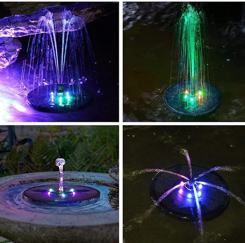 Submersible Sump Pump Floating Solar Fountain Colorful Led Light Garden Fountain Water Pump Garden Decoration Transfer Pump (Color : 6 Led Light) - Image 4