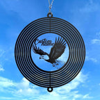 Personalized Eagle Metal Wind Spinner, Custom Bird Hanging Yard Art, Patriotic Outdoor Decor (Eagle Garden Wind Spinner) - Image 2