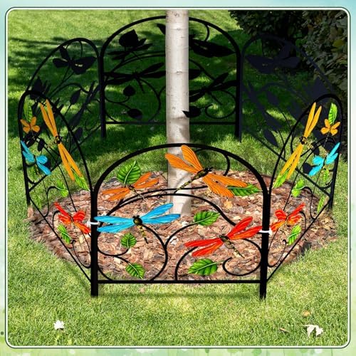 Yaocom 6 Pack Dragonfly Garden Fence 16.5" H x 11.8" W Metal Border - Image 3