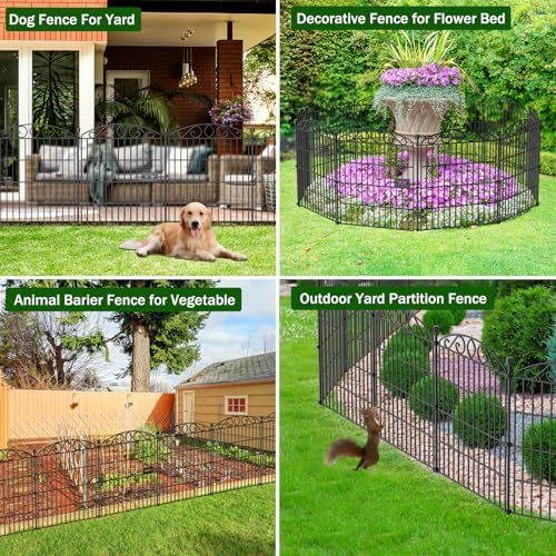 12 Panel No Dig Decorative Garden Fence with Gate 30" H x 22.72'L for Dogs - Image 6