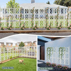 63 Inch Garden Trellis Support Fence Metal Lattice Climbing Frame White - Image 6