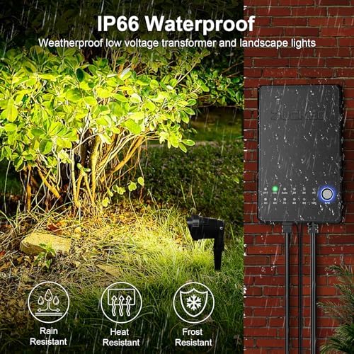 ZUCKEO All-in-One Landscape Lighting Kit, 5W LED Low Voltage Landscape Lights with Transformer and 80FT Wire, Waterproof Outdoor Spotlight with Connectors for Yard Garden House, 3000K 12-24V 8Pack - Image 4