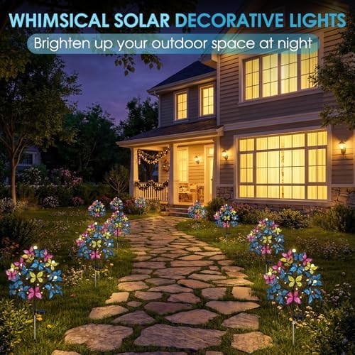 Butterfly Solar Lights Garden Stakes for Outside Cemetery Grave Decorations - Image 3