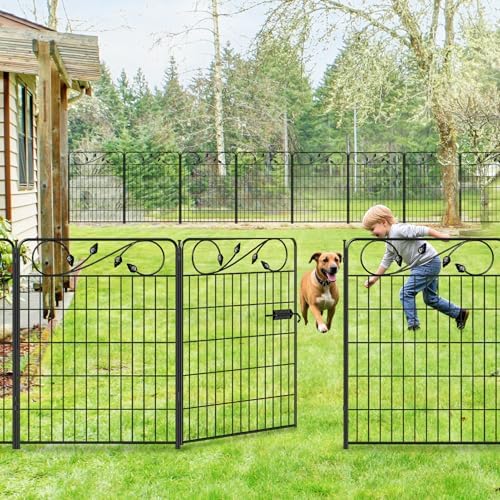 Metal Garden Fence with Gate 36in(H) X18.6ft(L) 1Gate+7Panels Border Fences - Image 6