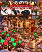 OZS 6Pack Total 48LED Solar Garden Lights Christmas Fairy Outdoor - Solar Firefly Lights Fairy Outdoor, Sway by Wind, Waterproof for Pathway Patio Yard Christmas Decorations(Red&Green) - Image 2