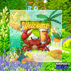 Personalized Crab Colorful Garden Wind Spinner, Custom Name 3D Kinetic Yard Ornament for Outdoor Lawn Decor Gifts - Image 3