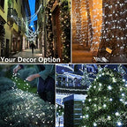 Joomer Solar Christmas Lights Outdoor, 2PACK Total 144FT 400LED, White - Image 5