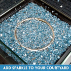 GasSaf 1/4" Caribbean Blue Fire Glass Reflective Tempered Fireglass, 10lb - Image 6