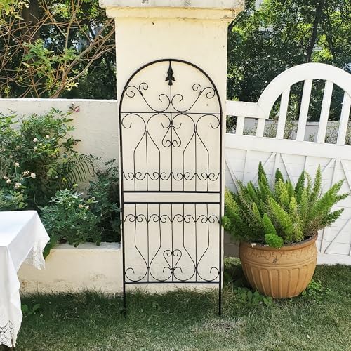 Trellis for Climbing Plants 59" H x 22" W Metal Unique Design Decorative Garden Structure Weather-Resistant Trellises Outdoor Decor Flowers Roses Vine Ivy Clematis 1 Pack - Image 2