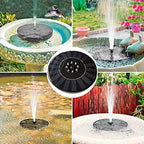 Solar Fountain Pump with 8 LED Lights and 6 Nozzles Colorful Solar Water Fountain Floating Bird Bath Fountain 1.8W Water Features Solar Fountain for Fish Tank Garden Decorations-Black with light 18c - Image 7