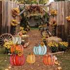 hogardeck Fall Decorations for Home Outdoor, 2 PCS 34" Decorative Garden Stakes with 6 Stacked Pumpkins for Fall Decor, Metal Yard Signs for Garden Home Lawn Patio Thanksgiving - Image 6