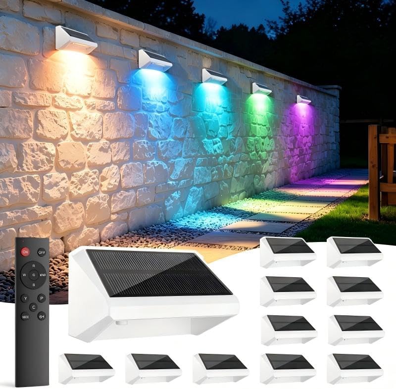 Fence Lights Solar Powered with Remote 12 Pack, IP65 Waterproof by Unknown