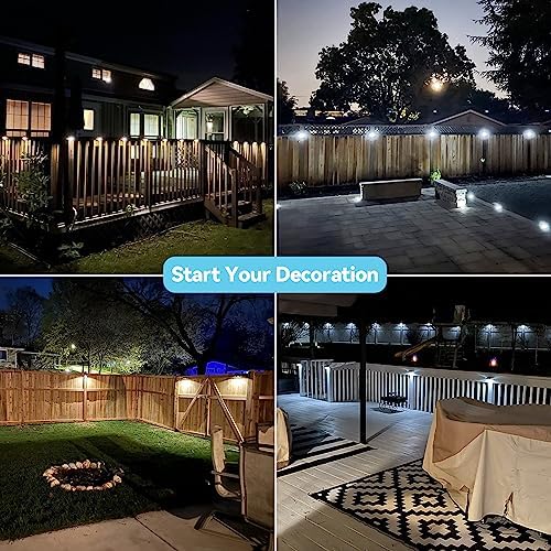 Bridika Solar Fence Lights Warm White & White, Solar Outdoor Wall Lights, Fence Solar Lights Outdoor Waterproof for Step, Backyard, Fence, Wall, Patio, Deck Railing, Stair (8 Pack) - Image 3