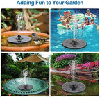 3.5W Solar Fountain with 2000mAh Battery - Work On Cloudy Days - Upgrade Glass Panel Solar Bird Bath Fountain, Hummingbird Water Feature Pump with 7 Nozzles, 4 Fixed Pipes for Garden, Pool - Image 6