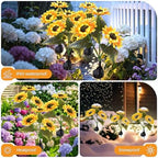 Solar Garden Lights 4 Pack, LED Sunflower Waterproof Auto On/Off - Image 5