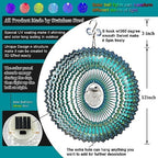 FONMY Solar Wind Spinner Mandala Starry Sky 3D Stainless Steel Hanging Wind Spinners Gift Christmas Decoration Indoor/Outdoor Garden Décor Kinetic Yard Art 12 Inches Multi Peacock Blue Wind Sculpture - Image 3