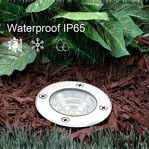 12Pack Well Lights LED Low Voltage Landscape Lights, Outdoor In Ground Light 12V-24V 5W Warm White 3000K, IP65 Waterproof Up Lighting for Pathway, Driveway, Deck, Garden, with Wire Connectors - Image 2