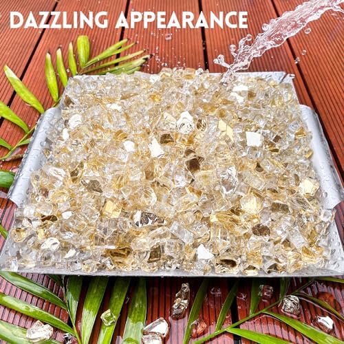 GasSaf 1/2 Inch Gold Fire Glass Reflective Tempered Fireglass, 20 lb - Image 5