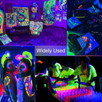 Onforu 6 Pack 38W LED Black Lights, Blacklight Flood Light with Plug, IP66 Waterproof, for Halloween Party, Glow in The Dark, Stage Lighting, Aquarium, Body Paint, Fluorescent Poster, Neon Glow,Black - Image 7
