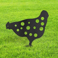 Polka Dot Chicken Metal Garden Stake Decorative, Whimsical Hen Silhouette Statues for Yard Art, Outside, Patio, Outdoor Decor, Garden Decorations, Lawn Ornaments - 18" Black by SIGNLEADER