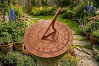 Handcrafted Copper Garden Sundial, Engraved Compass Metal Outdoor Decor (8 Inch) - Image 2