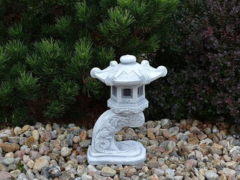 Concrete Pagoda Figurine Asian Garden Lantern Decoration Pagoda for Candles Sculpture Zen Garden Style - Image 3