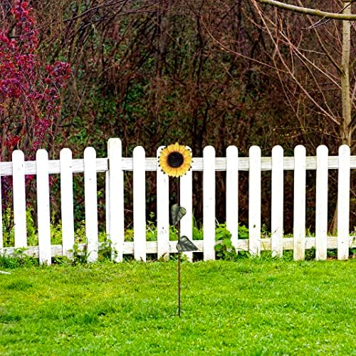 Flower Garden Stakes Metal Spring Yard Sign Decorative Sunflower Plant Stake Lawn Art Patio Decor Pathway Ornaments Indoor Outdoor Decoration (39" H) - Image 3