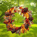 Autumn Floral Wreath Acrylic Suncatcher - Image 3