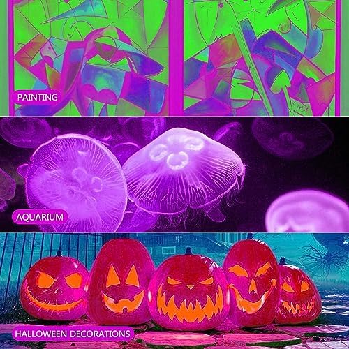 2 Pack 300W Black Lights, LED Blacklight Flood Light with Plug, IP66 Waterproof Black Flood Light Neon Glow for Party, Halloween, Fluorescent Poster, Body Paint - Image 5