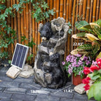 YZM Solar Water Fountain Outdoor Garden 22.83''H 5 Tiers Bear Cascade - Image 4