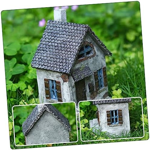 Garden House Shape Decor Resin Small House Miniature Home Outdoor Decoration - Image 7