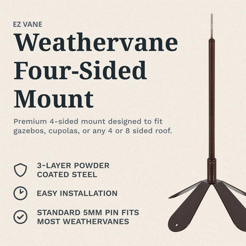 EZ Vane Steel Poodle Dog Weathervane with Wind Cups — 4-Sided Mount - Image 2