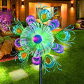 40" Solar Peacock Wind Spinners Garden Stake, Solar Wind Sculpture Yard Art Decorations for Lawn, Patio & Yard & Garden Decor, Metal Green Whirligigs Wind Spinners Outdoor by Unknown