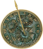 NauticalMart Flowers Sundial, Solid Brass with Verdigris Highlights, 10-Inch Diameter by NauticalMart