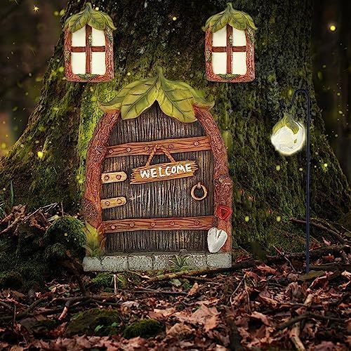 3 Pcs Miniature Fairy Garden Accessories Fairy Door and Windows Bundle - Image 3