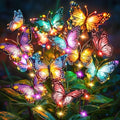 Solar Lights Outdoor Yard Decor: 6 Pack Colorful LEDs Butterfly Lights by NFEVER
