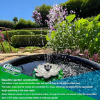 Solar Fountain Pump with 4400mA Battery Backup,Pond Pumps,Solar Bird Bath, Lily Pads for Ponds,8.5W Solar Panel,Pond Plants，Water Garden (White) - Image 2