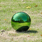 Stainless Steel Gazing Globe Mirror Ball, Decorative Gazing Balls for Garden, Reflective Smooth Garden Ball Sphere for Outdoor Yard Decoration (Green, Dia: 8 inch) - Image 4