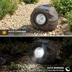 Candieslife Solar Rock Lights Outdoor Garden Waterproof - Super Bright LED Solar Spotlights, Solar Powered Landscape Path Decorative Garden Stone Lights for Pathway, Walkway, Yard, Patio (4 Pack) - Image 2