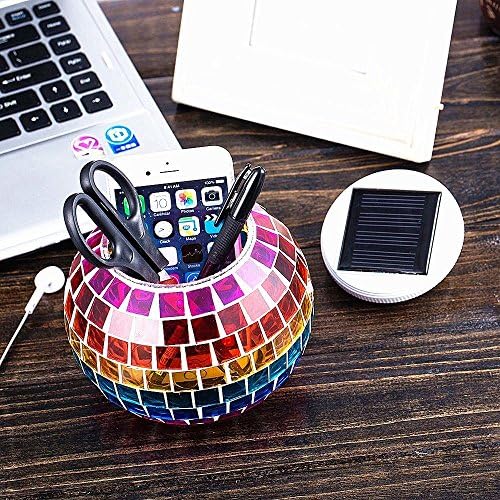 Solar Glass Mosaic LED Lights Colorful Changing Ball Lights Waterproof Solar Table Lamp for Patio Yard Party Wedding Decoration (Rainbow) - Image 6
