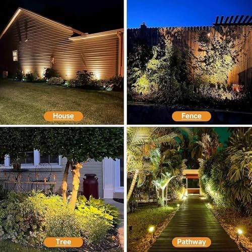 6000k,4 in 1,Solar Spot Lights Outdoor, Solar Powered RGB Landscape Lighting IP65 Waterproof Auto On/Off Spotlights for Outside Garden Yard Landscape Pathway Garage - Image 4